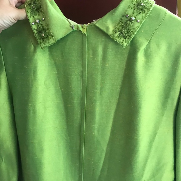 Stunning Raw Silk Beaded Vintage Dress - Picture 10 of 11